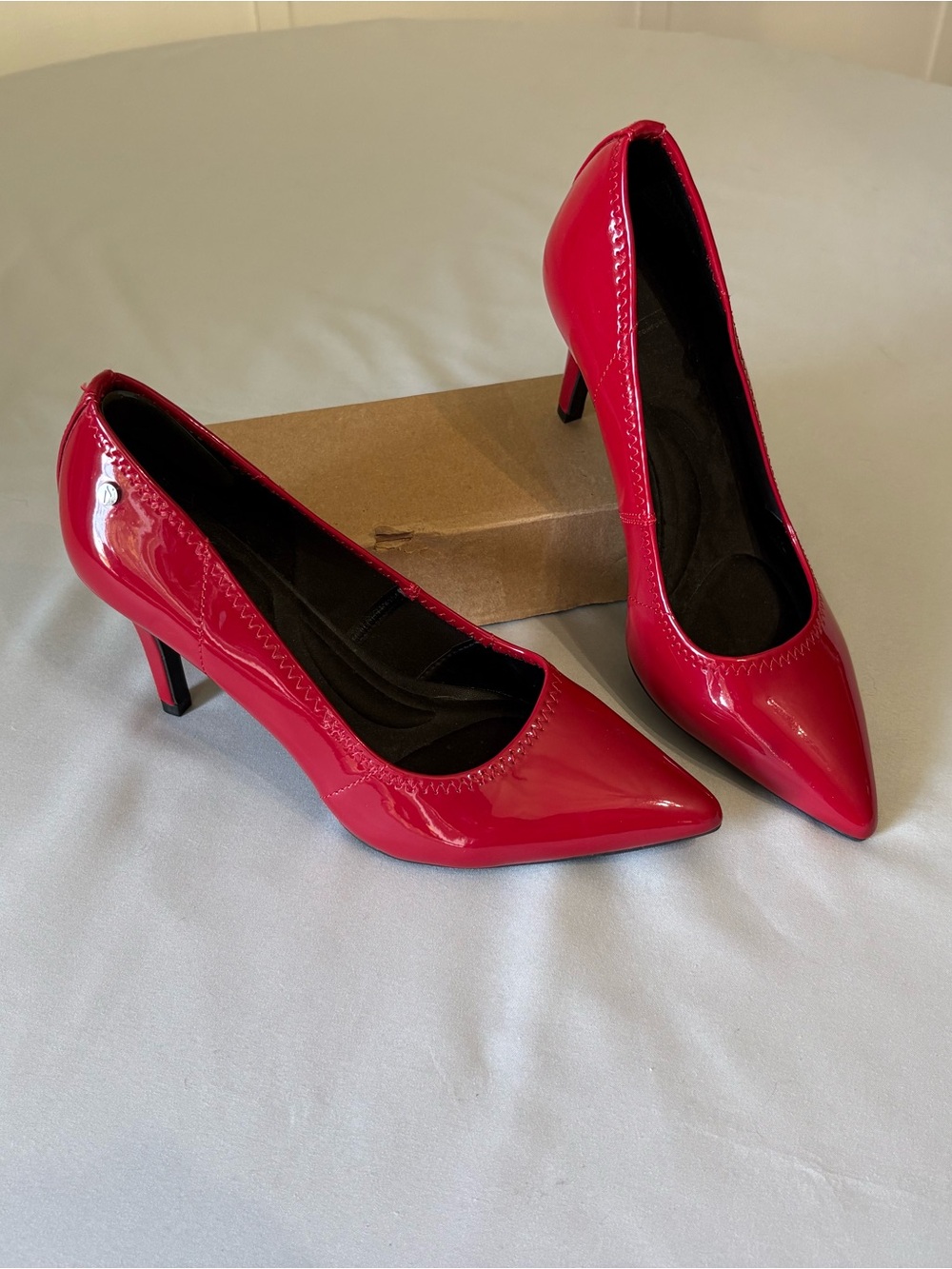 Red Patent Pointed-Toe Women's Pumps